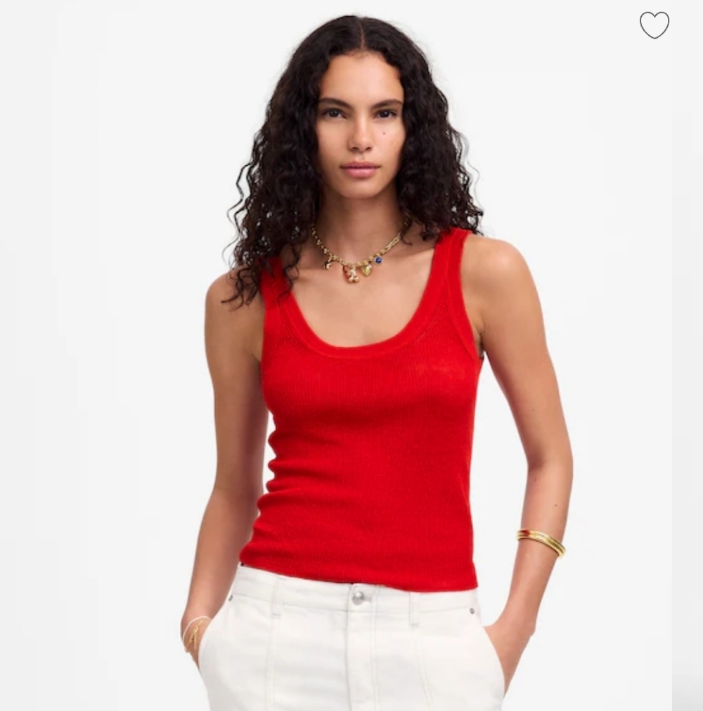 NWT Madewell Linen Blend Scoopneck Sweater Tank Small